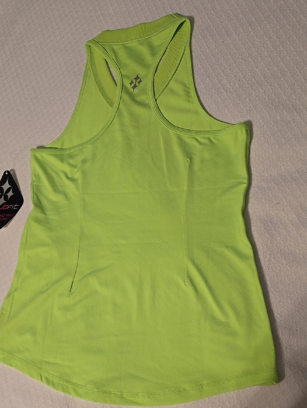 Jofit Easy Tee Neon Lime V-Neck Athletic Golf Tennis Yacquard Betsy Tank